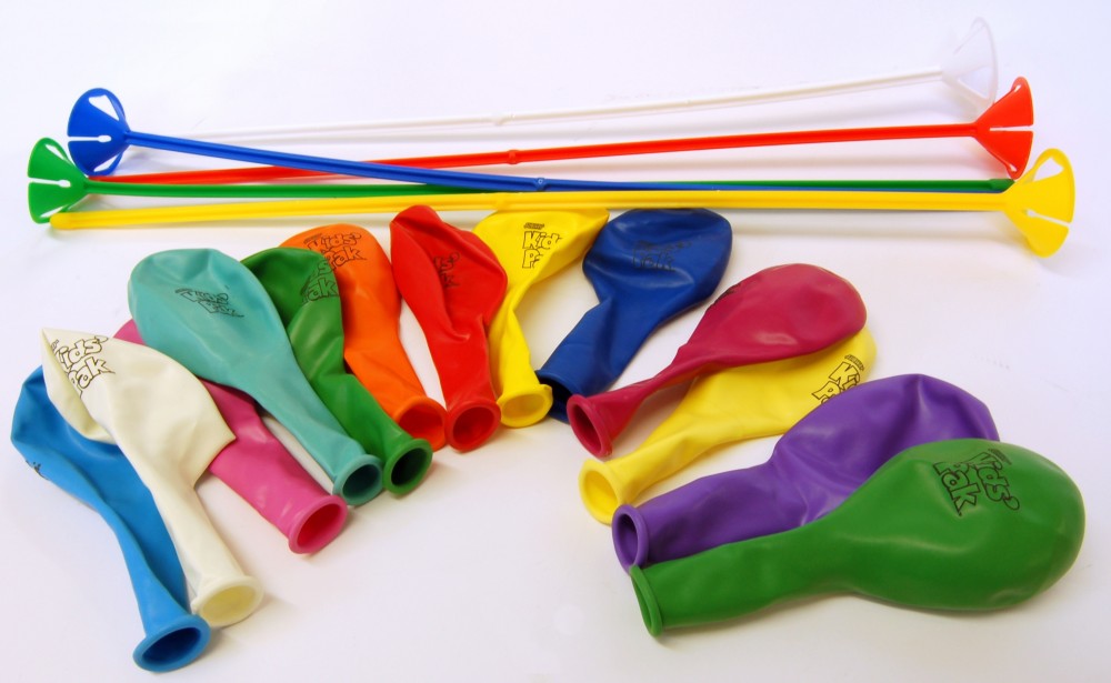 12inch Double Sided (Subway/KidsPak) Balloons + Sticks Balloons