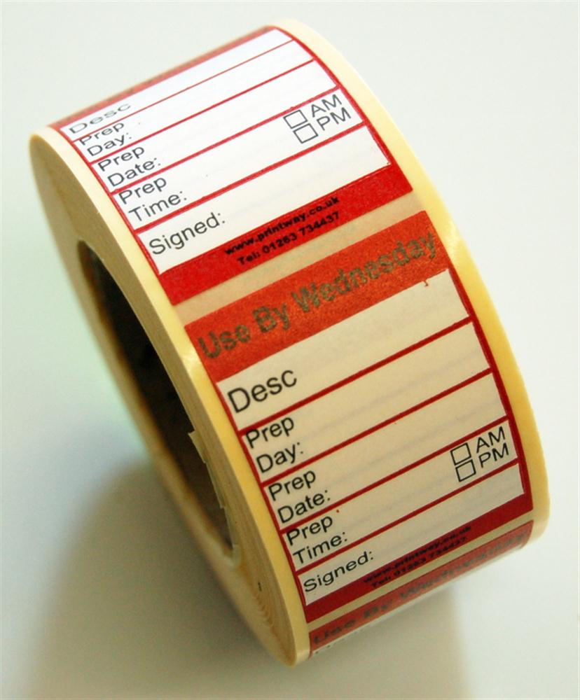 Peelable Midi Food Preparation Label Wednesday Food Preparation