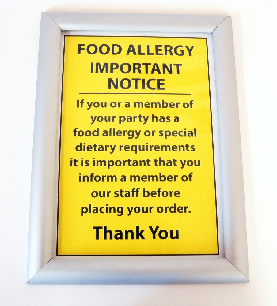food allergen signage