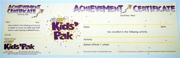 Achievement Certificates (Pack 100)