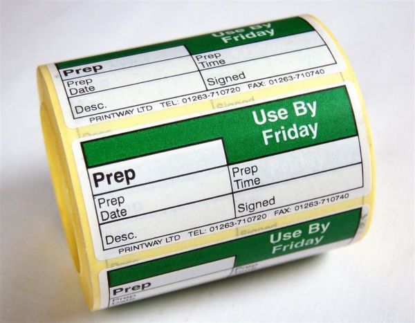 Blank (Prep day blank) label - use by Friday