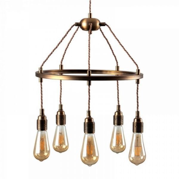 Robinson Cartwheel 5 Way Brass Ceiling Light