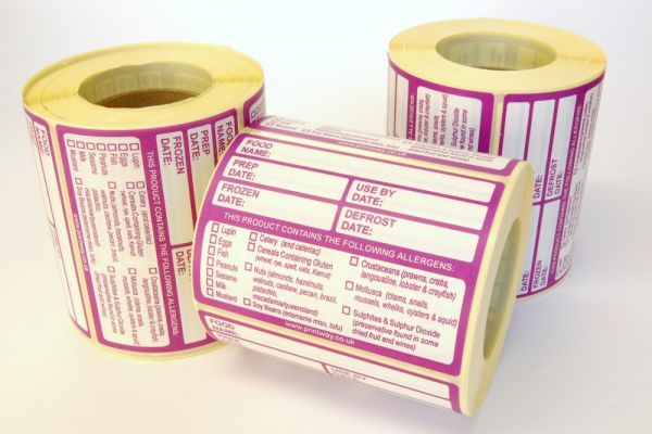 1000 labels per roll of Combo Prep/Allergen Labels 95x68mm