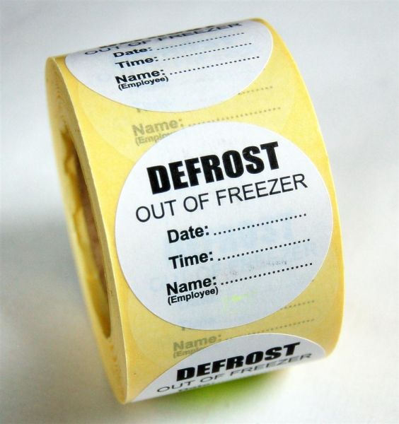 Defrost Label - PERMANENT Adhesive 1000/roll