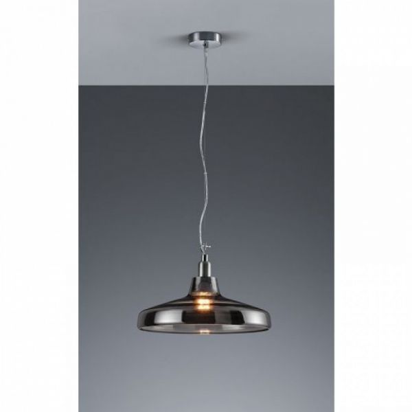 Dover Smoked Glass ES E27 Pendant Light 