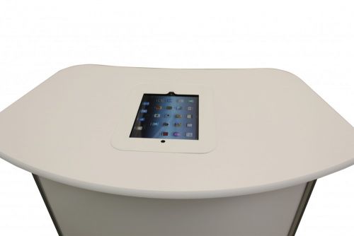 Flush desk mounted iPad Unit
