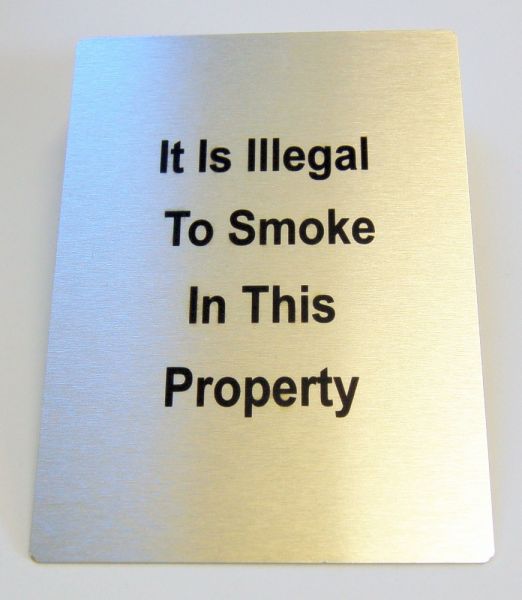 Generic Aluminium Illegal to Smoke Sign (100x140mm)
