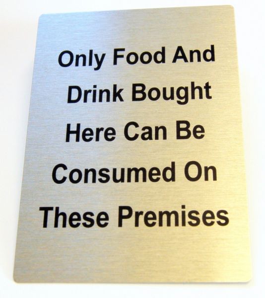 Generic Aluminium Only Food Bought Sign (100x140mm)