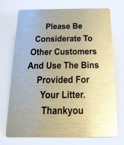 Generic Aluminium "Please Use The Bins" Sign (100 x 140mm)