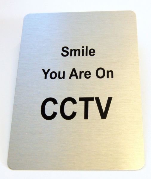 Generic Aluminium Smile You Are On CCTV Sign (100x140mm)