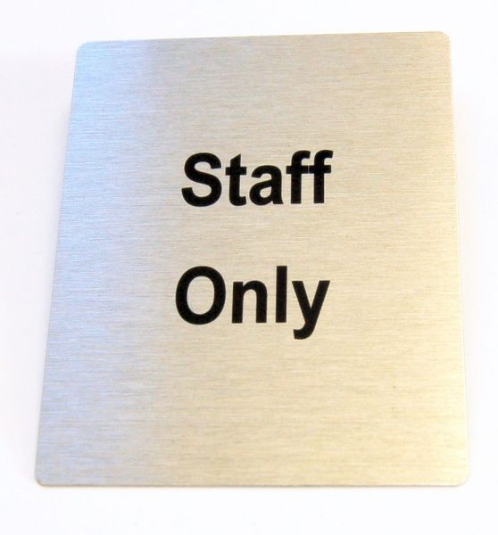 Generic Aluminium Staff Only Sign (80x100mm)