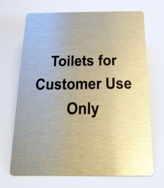 Generic Aluminium Toilets For Customers Sign (100x140mm)