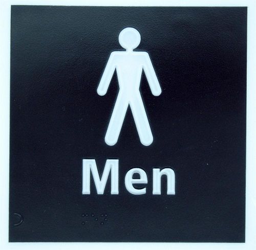 Generic Braille Mens Toilet Sign (150 x 150mm)