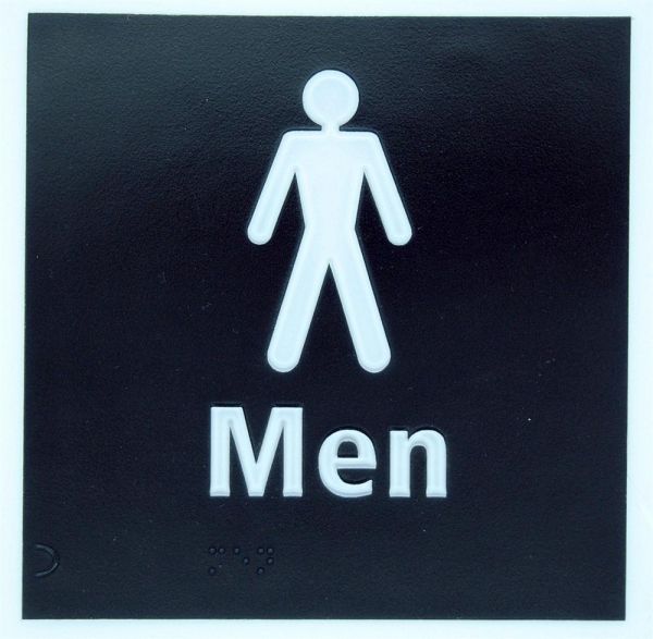 Generic Braille Mens Toilet Sign (150 x 150mm)