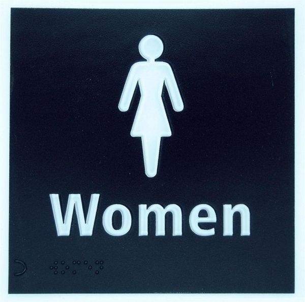 Generic Braille Womens Toilet Sign (150 x 150mm)