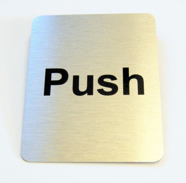 Generic Aluminium Push Sign Large (80 x 100mm)