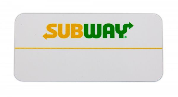 Blank Reusable Name Badges with New Subway Logo