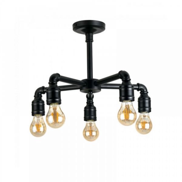 Otto Cartwheel 5 way Black Ceiling Light