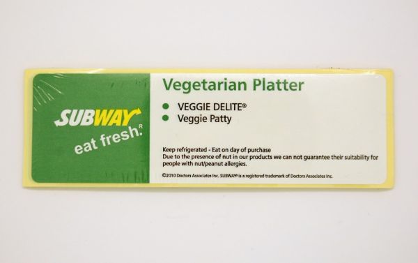 Pack of 25 - Vegetarian Platter Labels