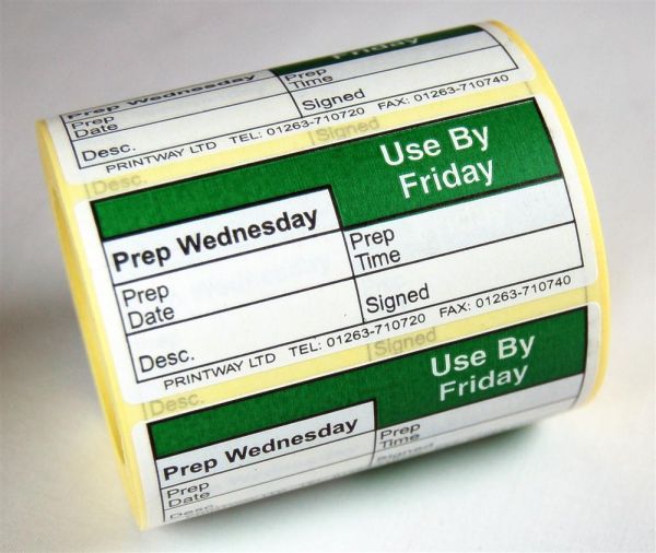 Prep Day Printed label - use by Friday