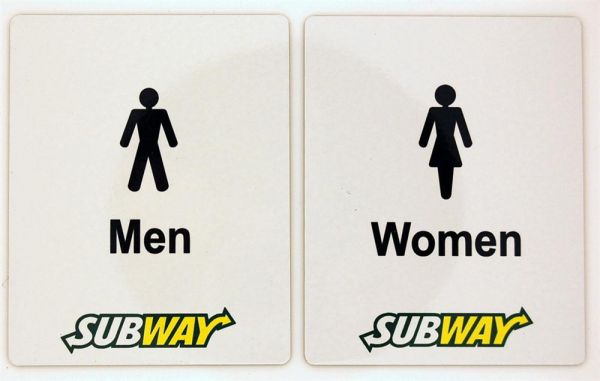 Subway White Men & Women's Sign Set (80 x 100mm)