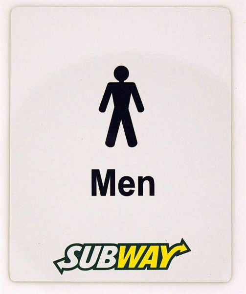Subway White Men's Sign (80 x 100mm)