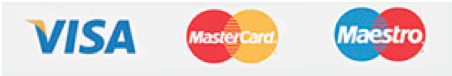 Visa, Mastercard and Maestro logos